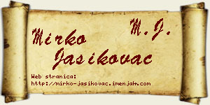 Mirko Jasikovac vizit kartica